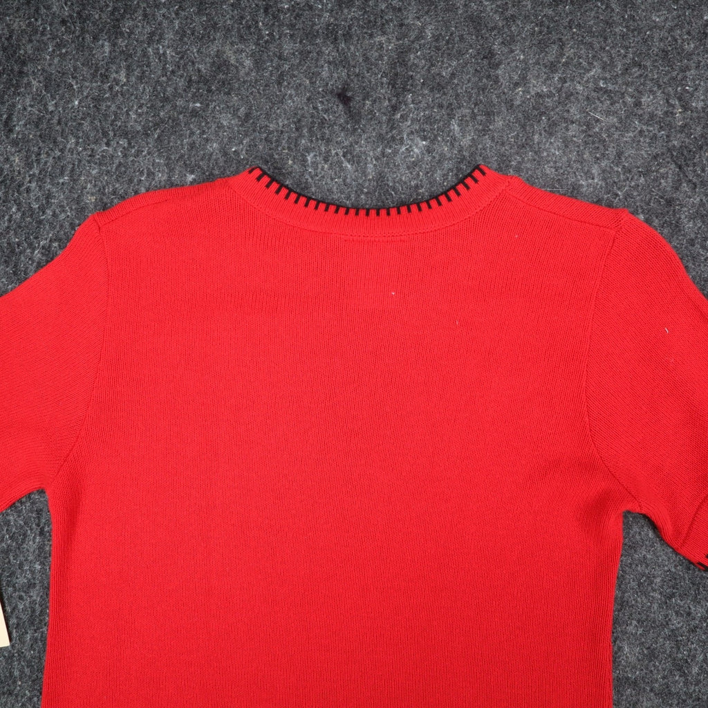 Company Collection Lighthouse Sweater Womens Small Vintage 90s Red Short Sleeve