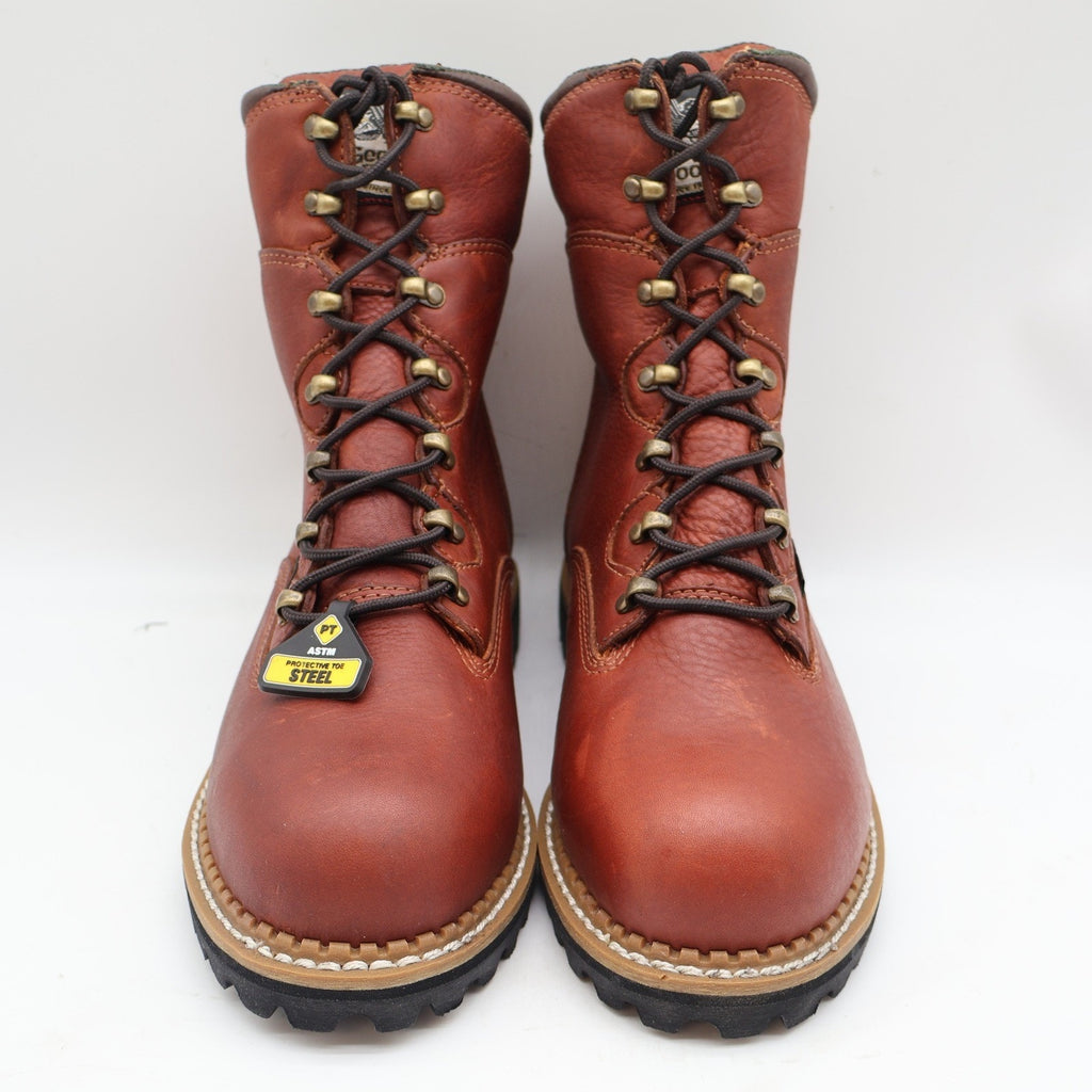 Georgia Boot Hammer Work Boot Mens 9.5 Brown Leather Steel Toe Waterproof G8388