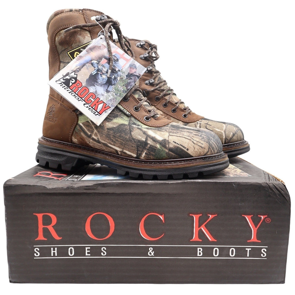 Rocky 9128 CornStalker Hunting Boots Mens 8.5 Camo Leather GORE-TEX New