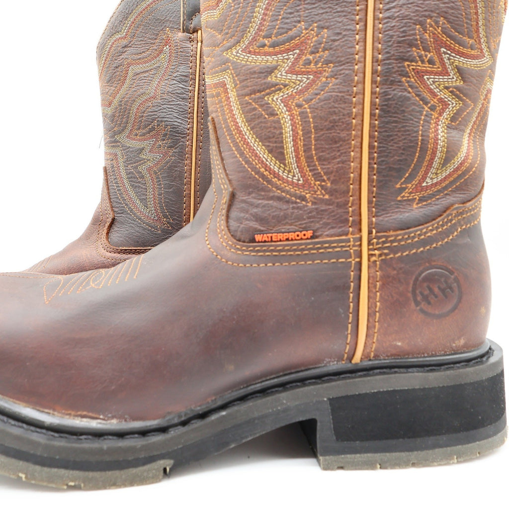 Double-H Modern ICE Work Boots Mens 9 D Brown Leather Square Toe Waterproof NWT - take2supply