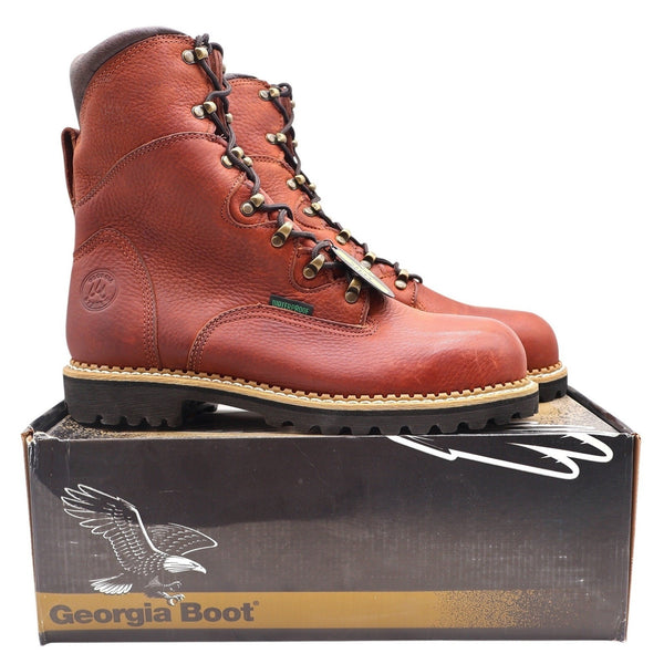 Georgia Boot Renegade Work Boots Mens 10.5 M G8388 Brown Leather Steel Toe WP