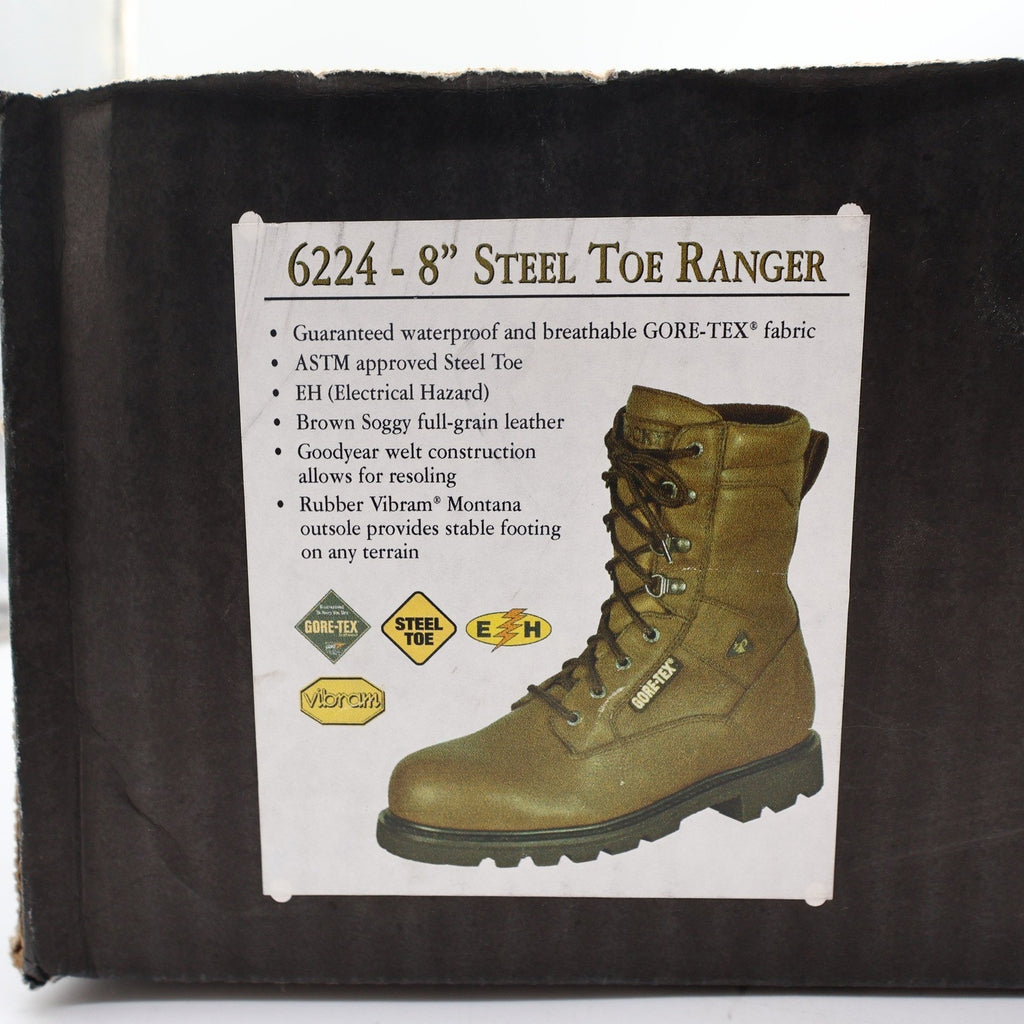 Rocky 2000s Steel Toe Ranger Work Boots Mens 9 Brown Leather Gore-Tex NIB