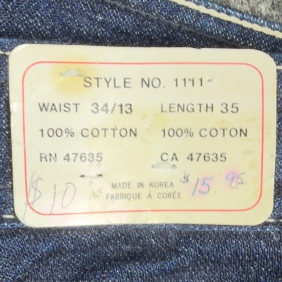 Gino Cappeli Vintage 70s Boot Cut Jeans Mens 34x35 Indigo Cotton Denim NWT - take2supply