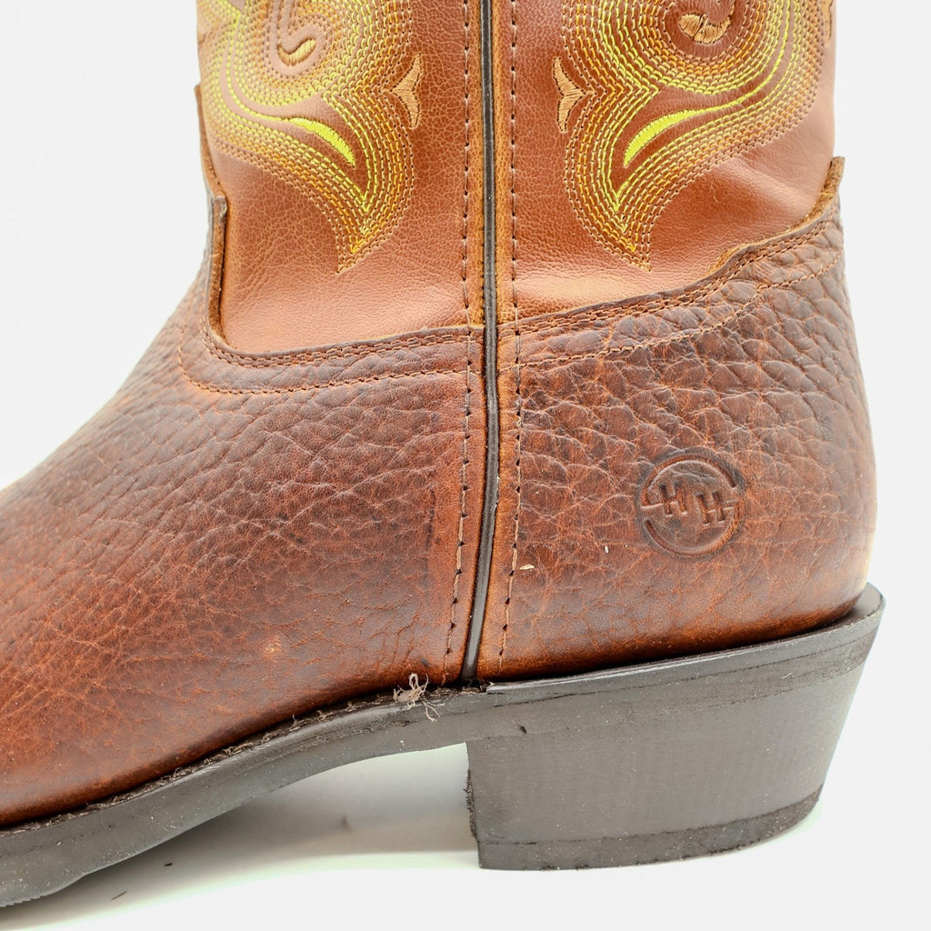 Double-H Western Mustang Boots Mens 11 EE Rust Leather Excellent DH4417