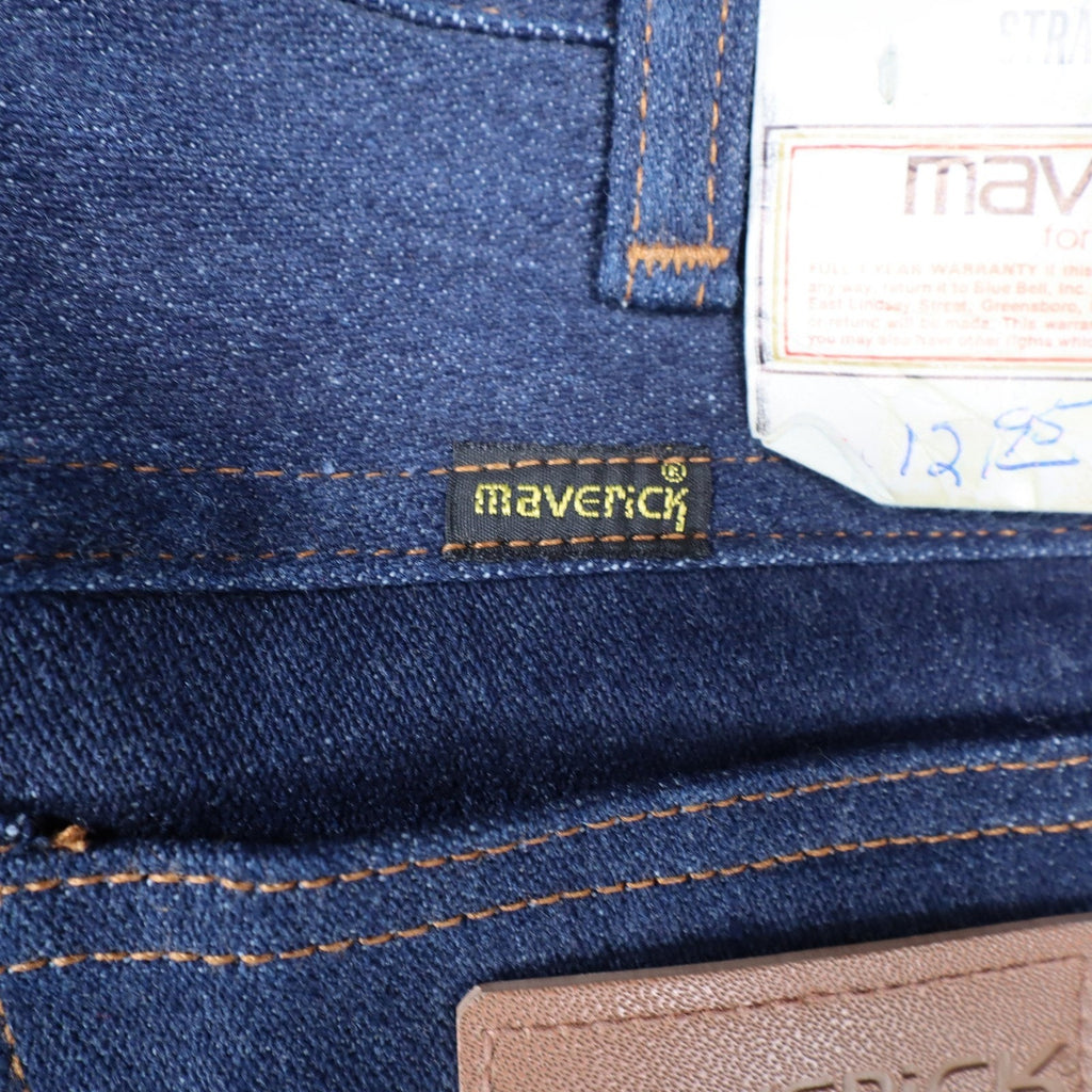 Maverick Jeans Boys 27x34 Vintage 70s Dark Wash Denim Straight Leg Made in USA - take2supply