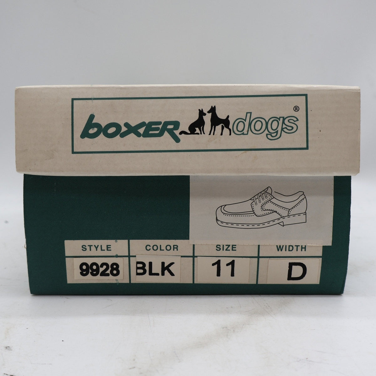 Vintage Boxer Dogs 9928 Black Leather Moc Toe Comfort Oxfords Men's 11D Deadstock