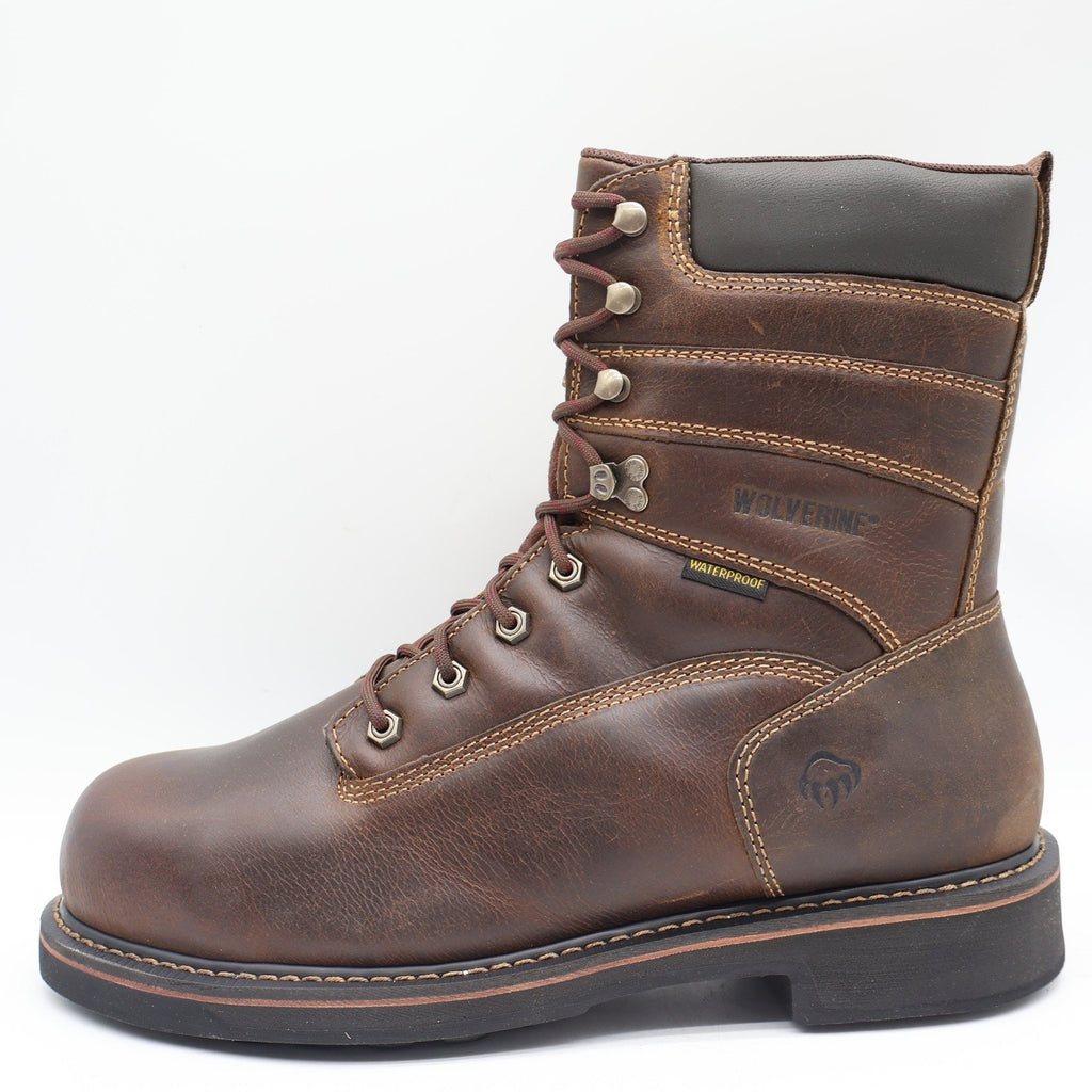 Wolverine Brek 8" Work Boots Mens 12 Brown Leather Steel Toe Waterproof W10082 - take2supply