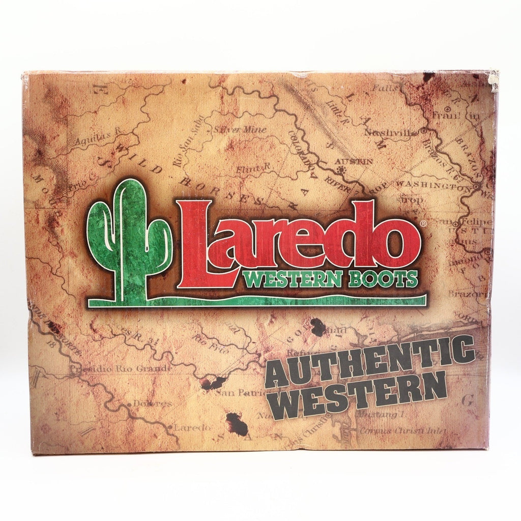 Laredo Western Boots Mens 11.5 D Brown Leather Snip Toe Bucklace 68434 NIB