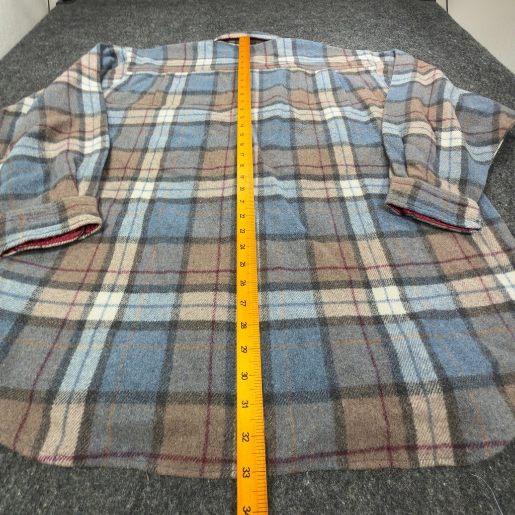 Salmon River Traders Vintage Plaid Flannel Shirt Mens XL Blue Wool Blend NWT