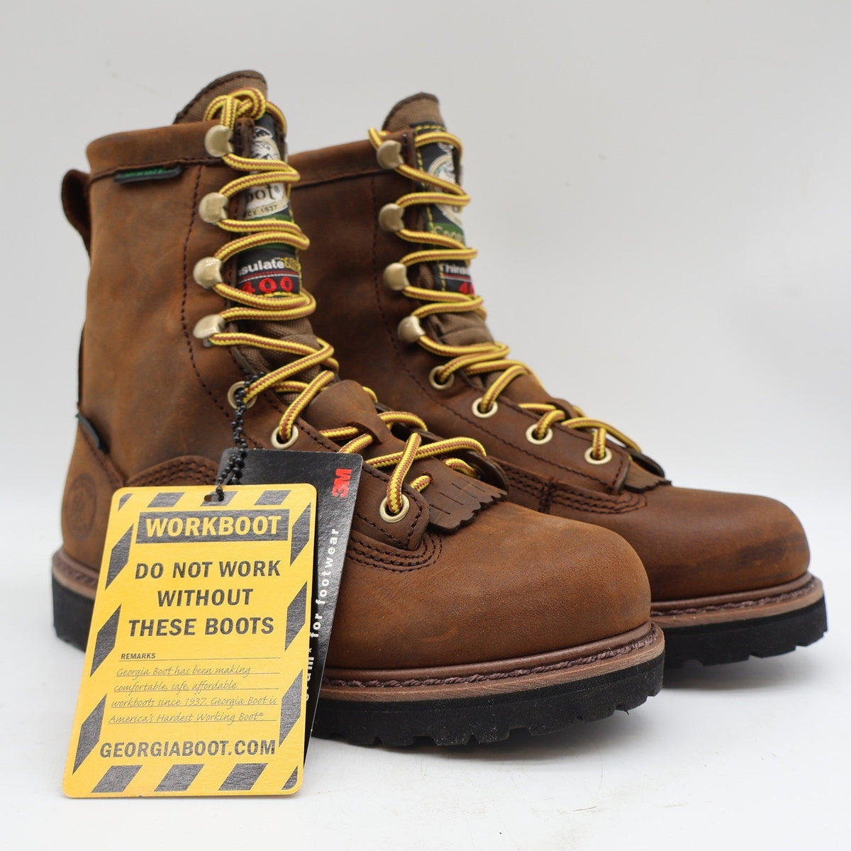 Georgia Boot G2048 Kids 2.5M Waterproof 400g Thinsulate Insulated Tan Work Boots