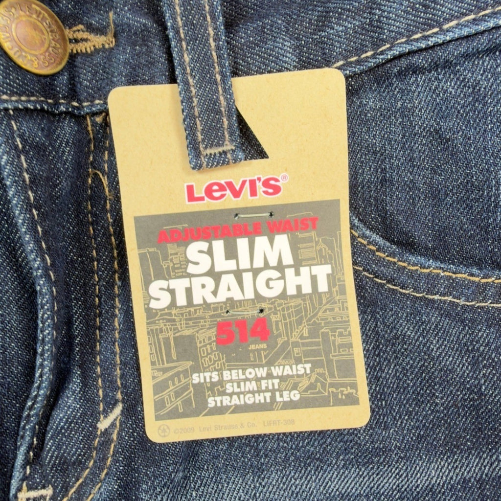 Levi's Modern 514 Slim Straight Jeans Boys 7X Regular Dark Sky Blue Denim NWT