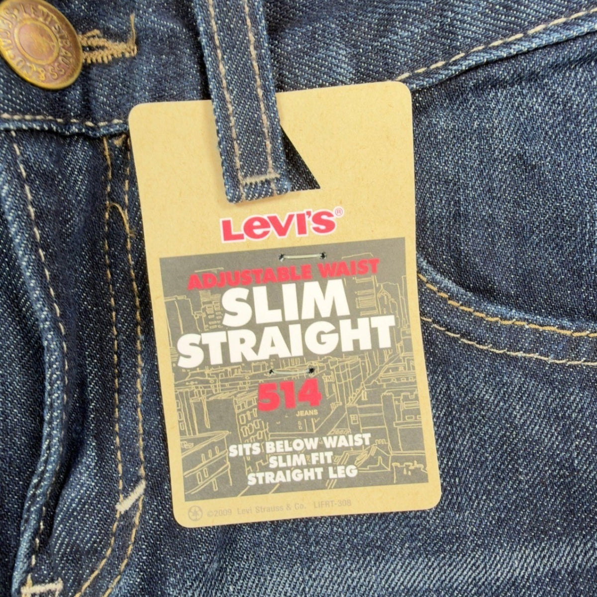Levi's Modern 514 Slim Straight Jeans Boys 7X Regular Dark Sky Blue Denim NWT