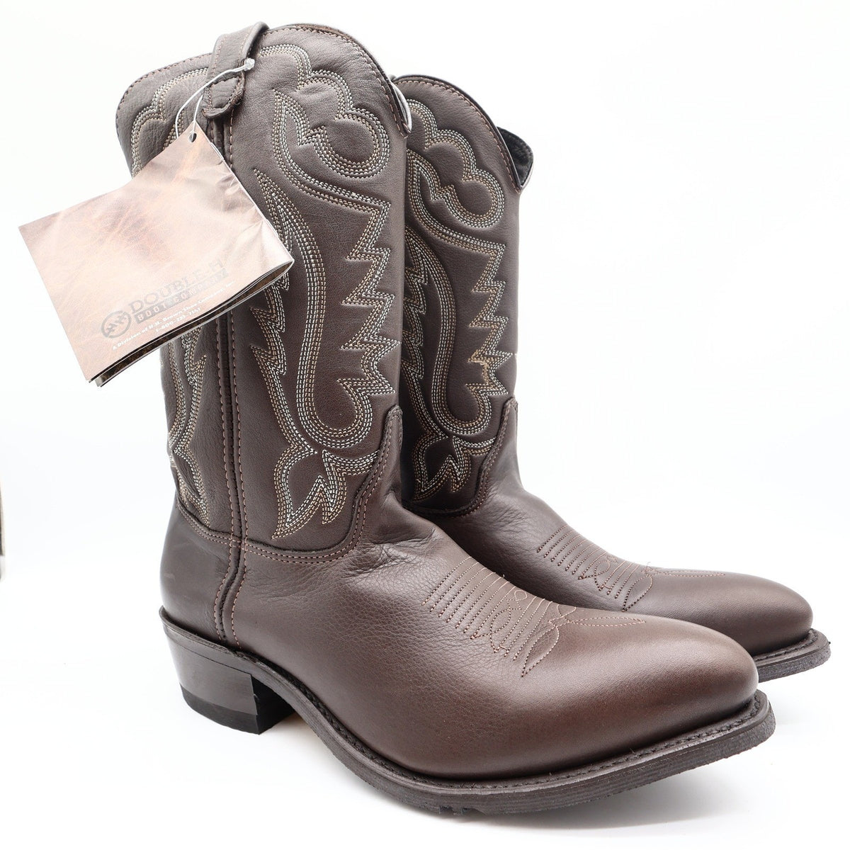 Double-H AG7 Work Western Boots Mens 10 D Vintage USA Brown Leather 3263 NWT
