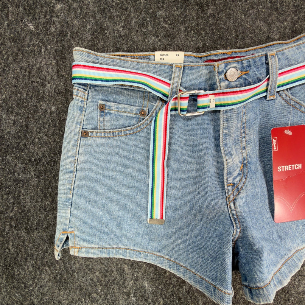 Levi's Y2K Superlow Stretch Shorts Junior 11 Blue Cotton Denim NWT C359