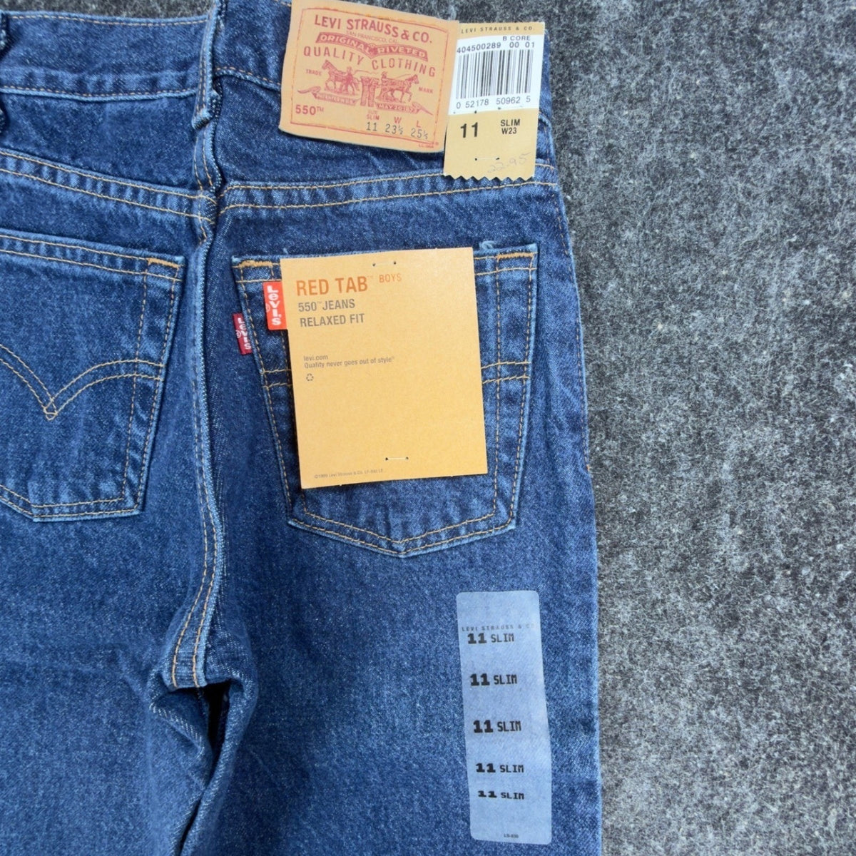 Levi's 550 Boys 11 Slim Medium Wash Vintage 90s Relaxed Jeans Made in USA