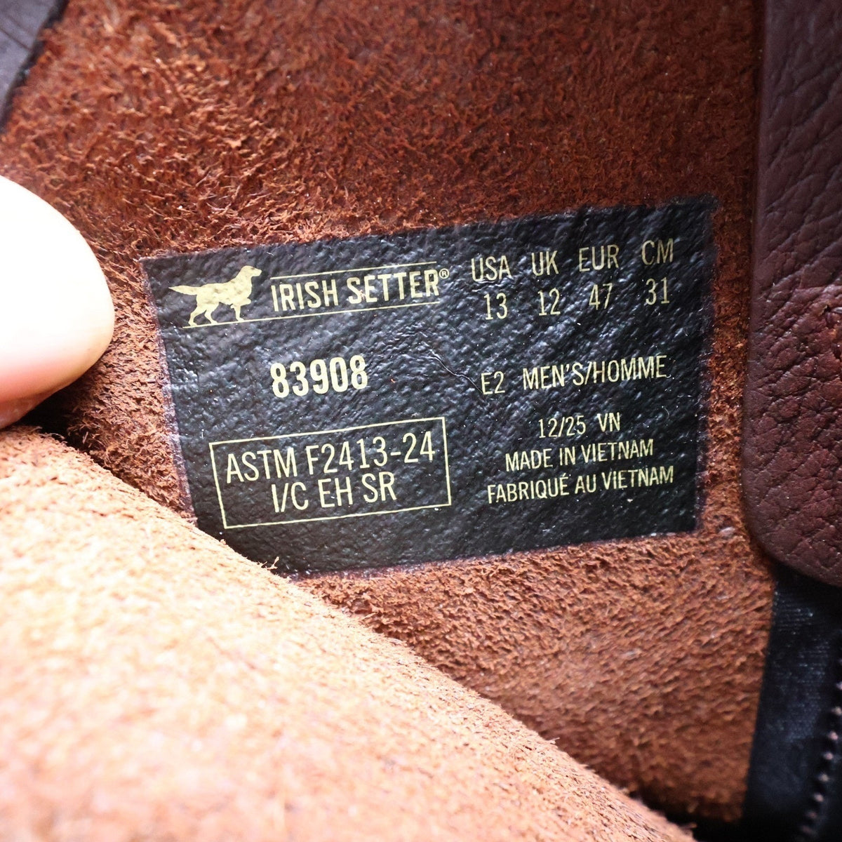 Irish Setter Ashby Work Boots Mens 13 E2 Brown Leather Aluminum Toe 83908 NEW