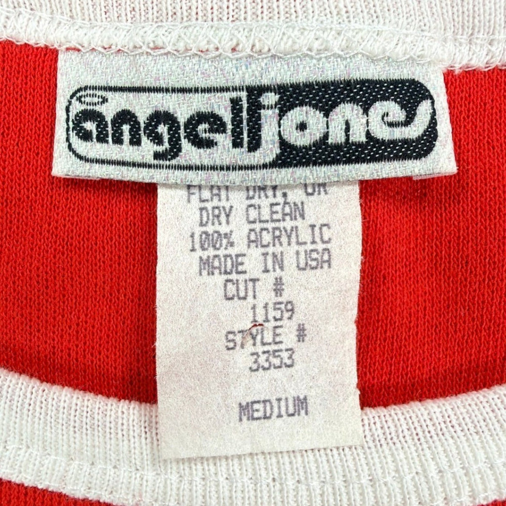 Angel Jones 70s Ringer Dress Womens Medium Red Acrylic Deadstock New - take2supply