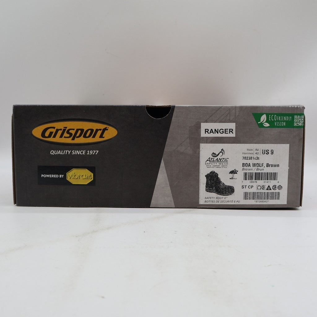 Grisport BOA Wolf Safety Boots Mens 9 Brown Leather Waterproof Vibram EH PR 6in