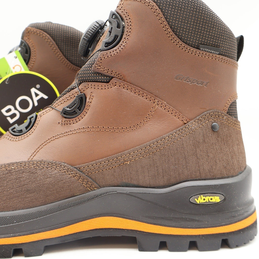 Grisport BOA Wolf Safety Boots Mens 12 Brown Waterproof Vibram Composite Toe 6in