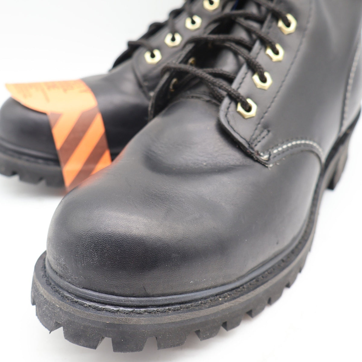 Walker Shoes Steel Toe Work Boots Mens 9.5 EEE Vintage 80s Black Leather 1031