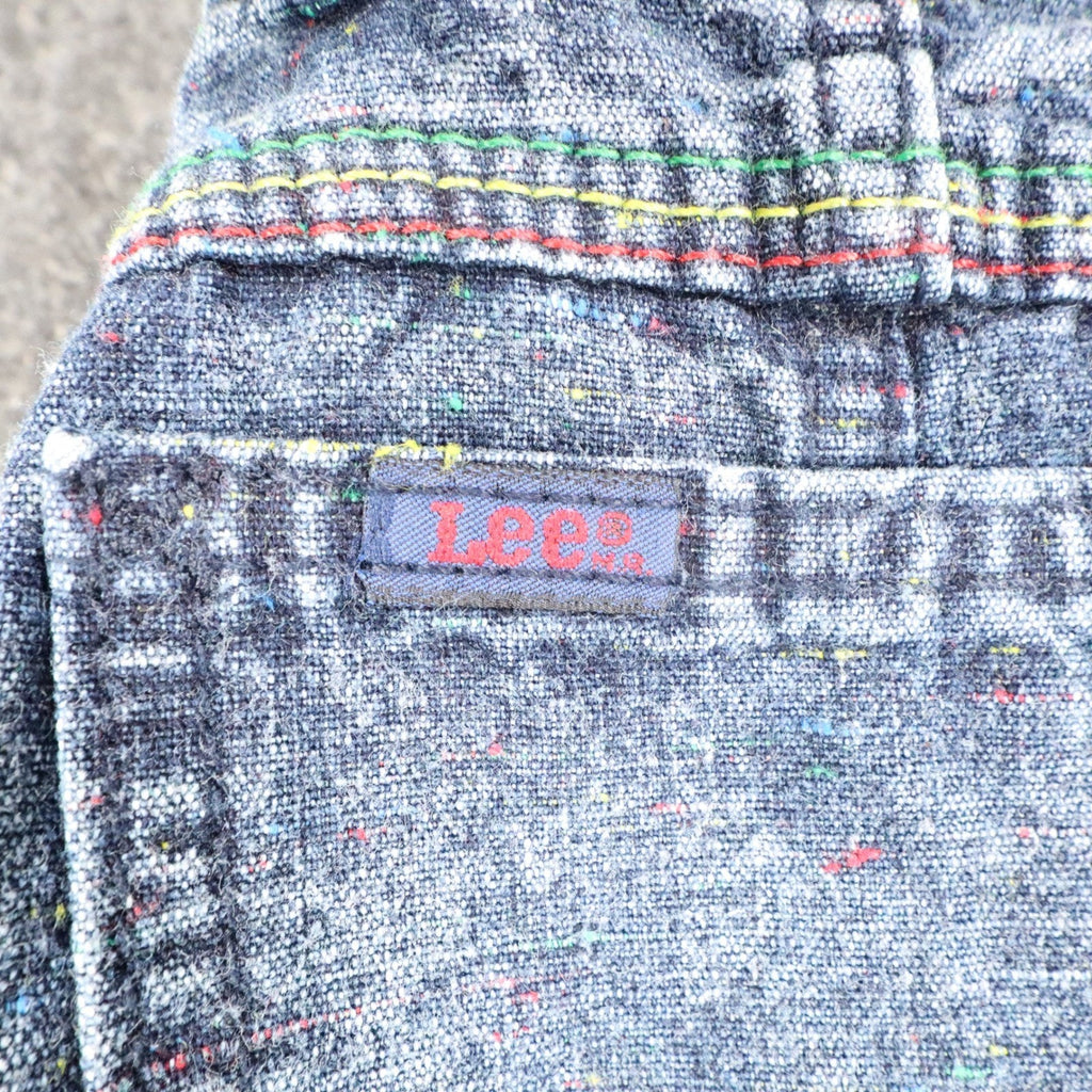 Lee Baggy Rider Jeans Junior 7 Vintage 90s Confetti Ice Acid Wash Pink Belt USA