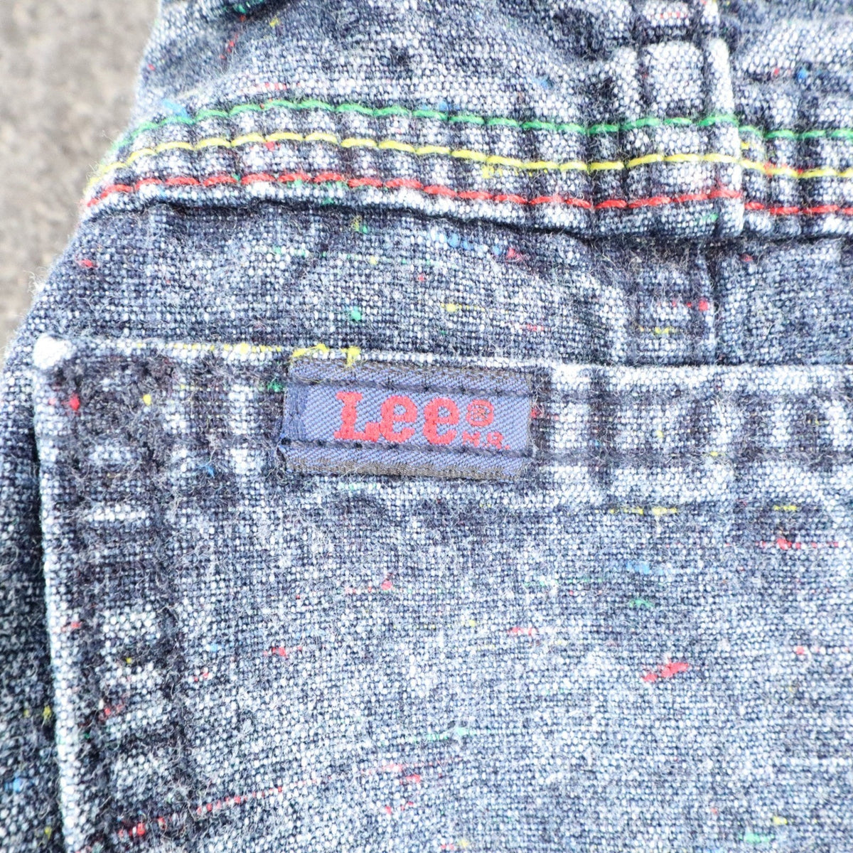 Lee Baggy Rider Jeans Junior 7 Vintage 90s Confetti Ice Acid Wash Pink Belt USA