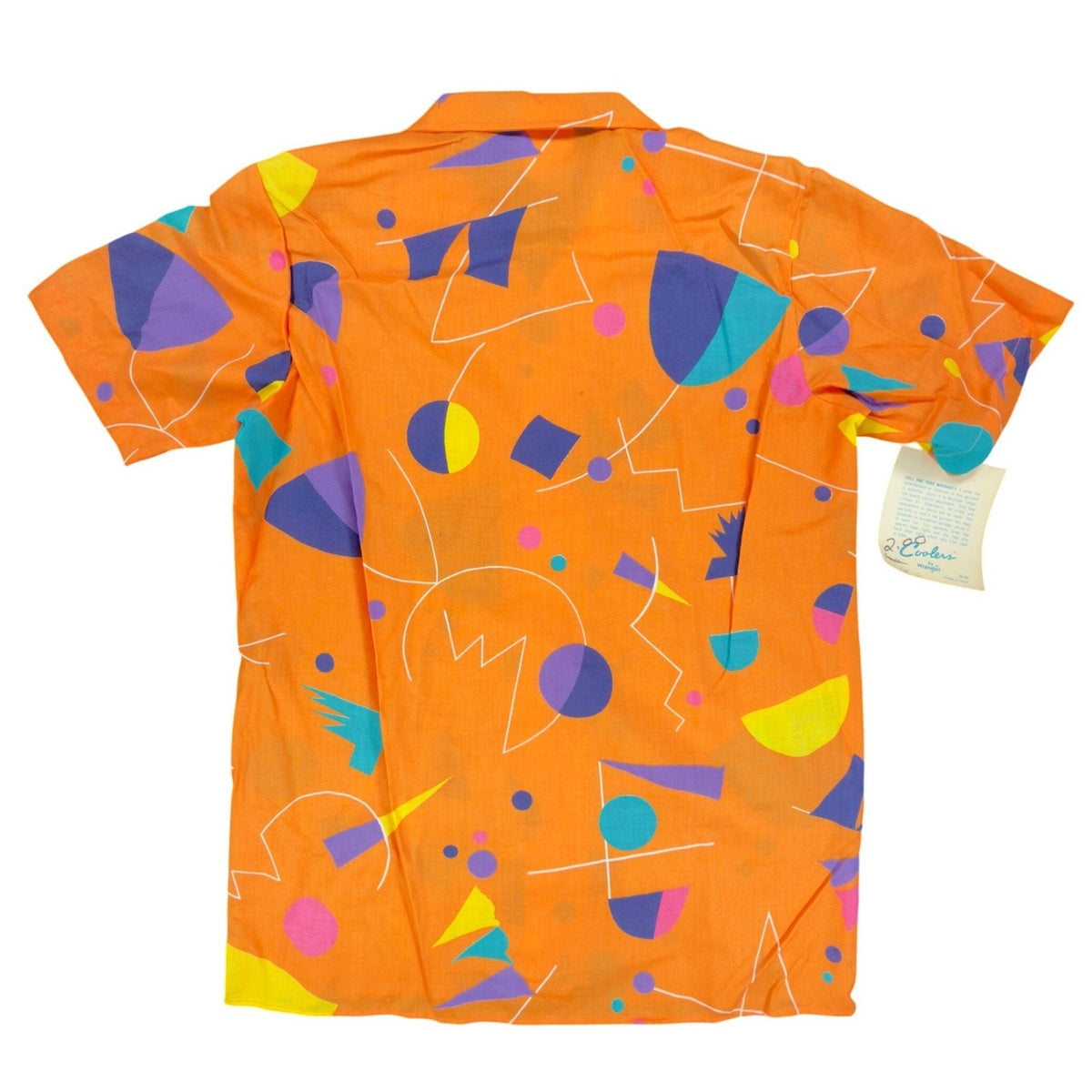 Wrangler Coolers Vintage 80s Geometric Shirt Boys Large Orange Cotton NWT - take2supply