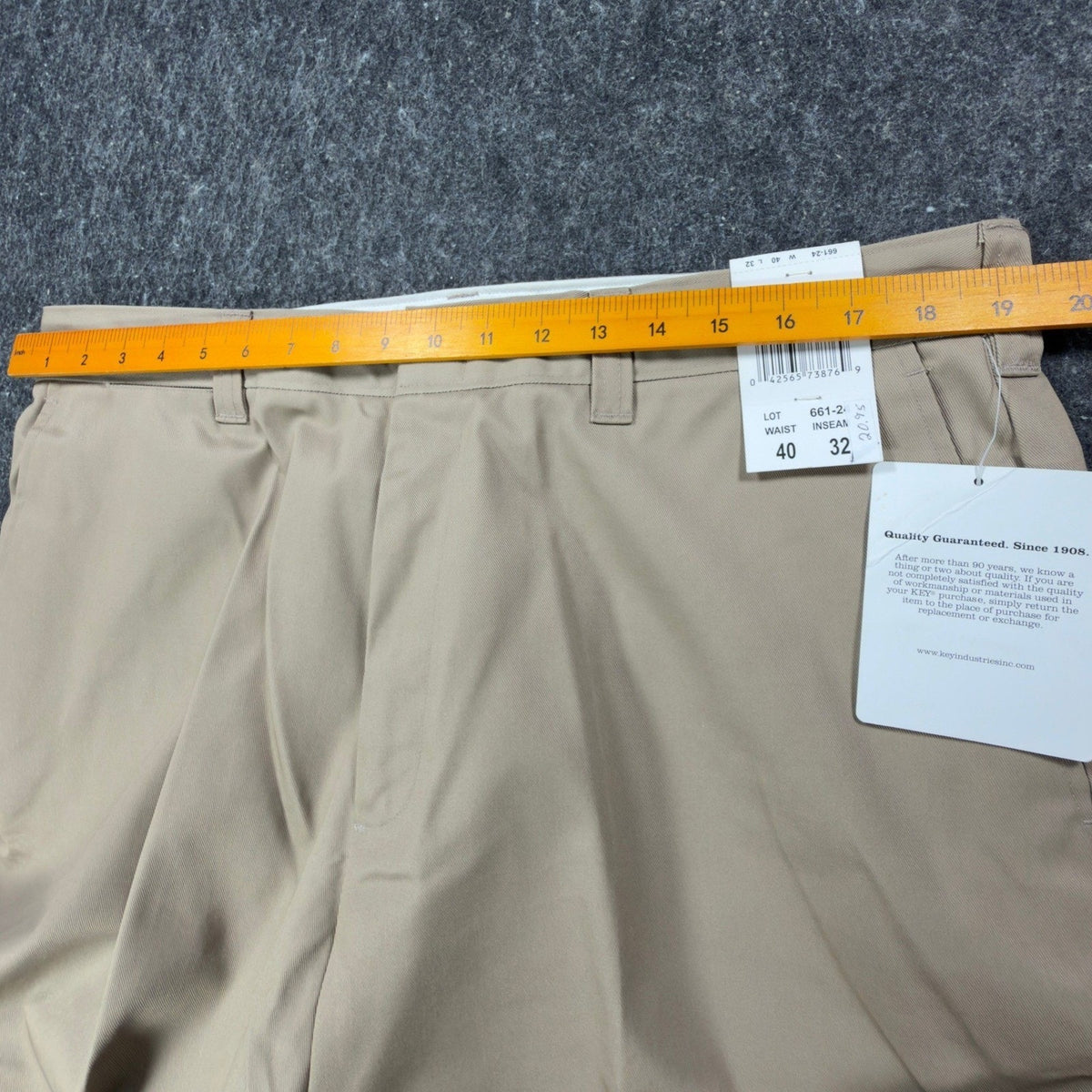 KEY Modern Workwear Chino Pants Mens 40x32 Tan Khaki Twill NWT