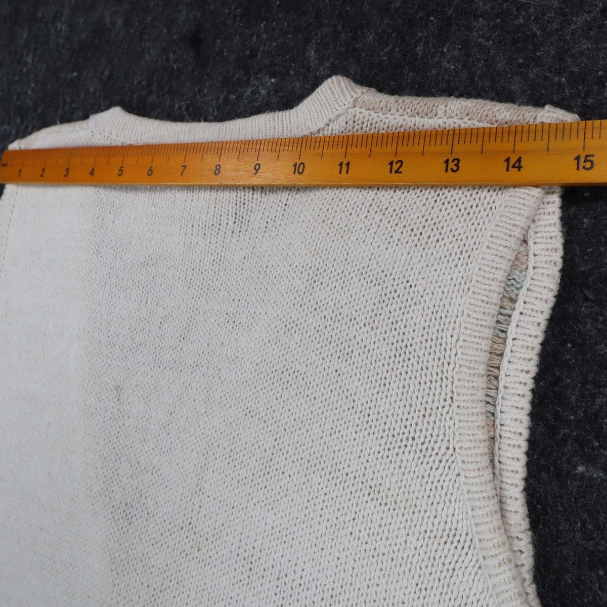 Beldoch Popper Sweater Vest Womens Small Vintage 90s Natural Multi Cotton Ramie
