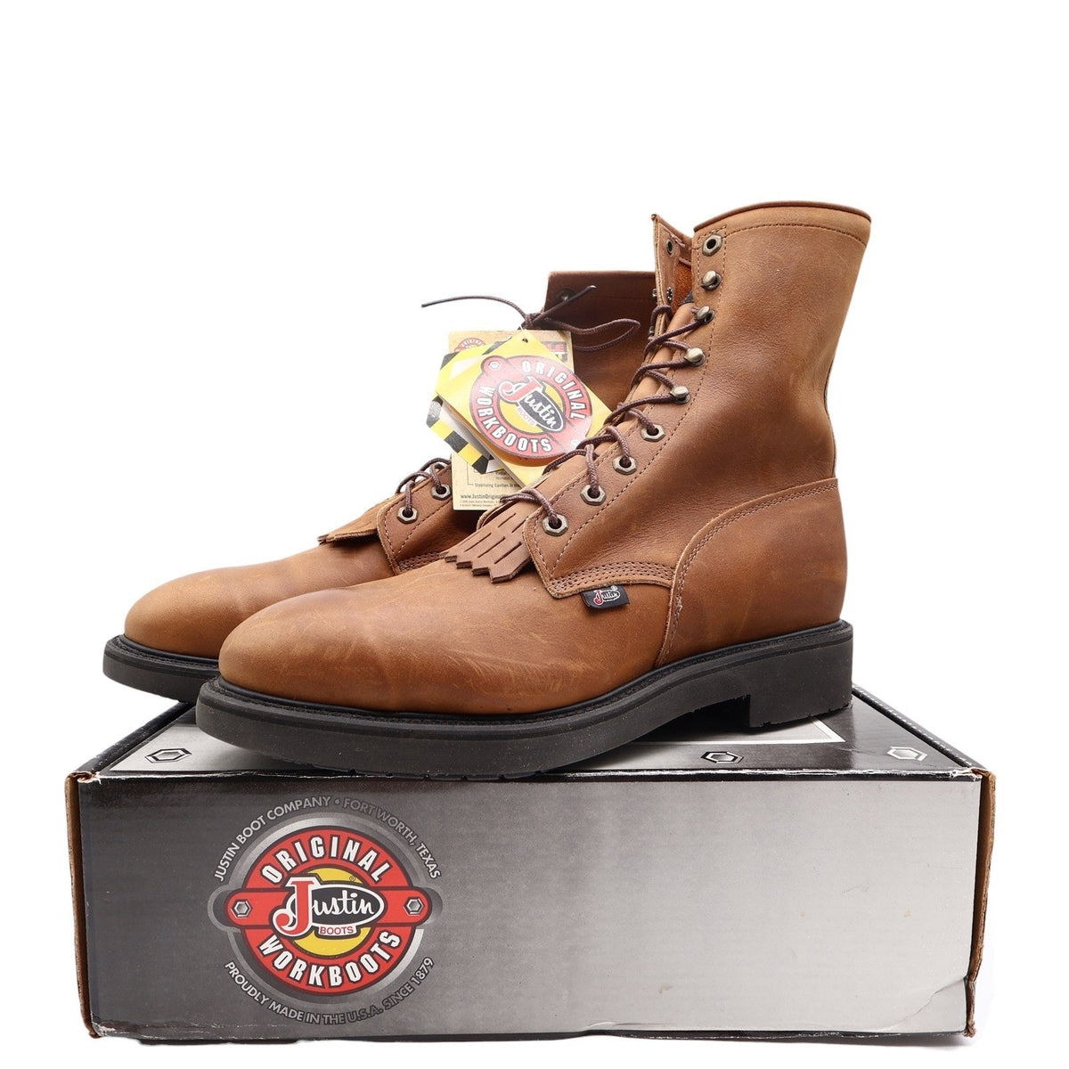 Justin Modern Work Boots Mens 11 D Aged Bark Leather Steel Toe 764 NWT Box