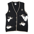 Southern Lady Angel Sweater Vest Womens Small Vintage 90s Black Metallic USA NWT
