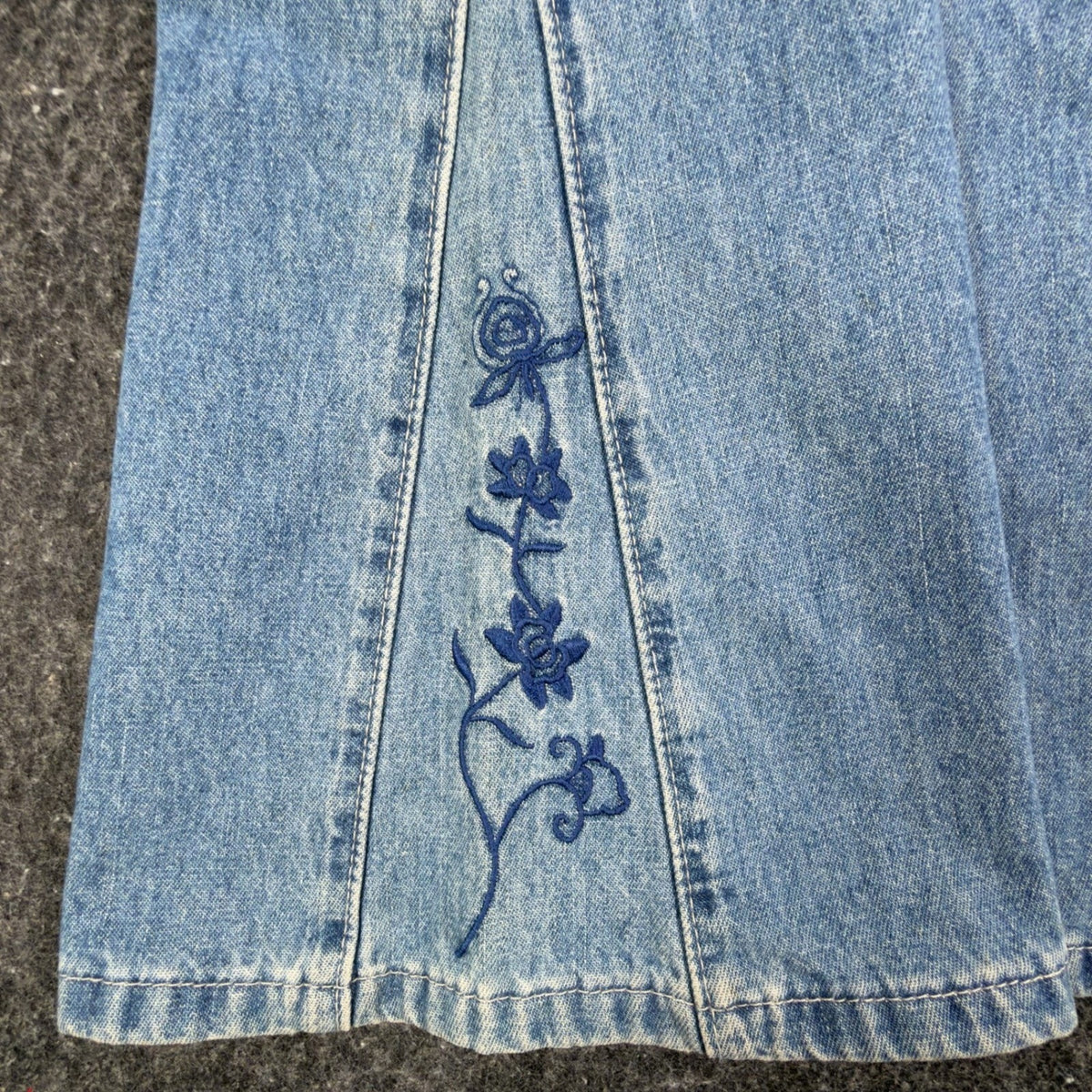 Lee Pipes Vintage 90s Flare Jeans Girls 8 S Blue Cotton NWT Deadstock C645 - take2supply