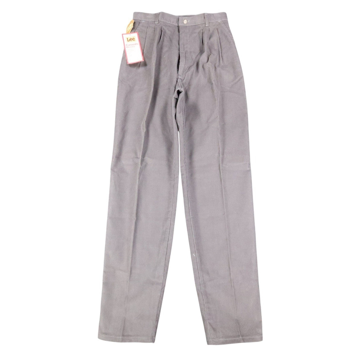 Lee Casuals Pants Womens 12 Vintage 80s Gray Corduroy Pleated Tapered USA NWT - take2supply