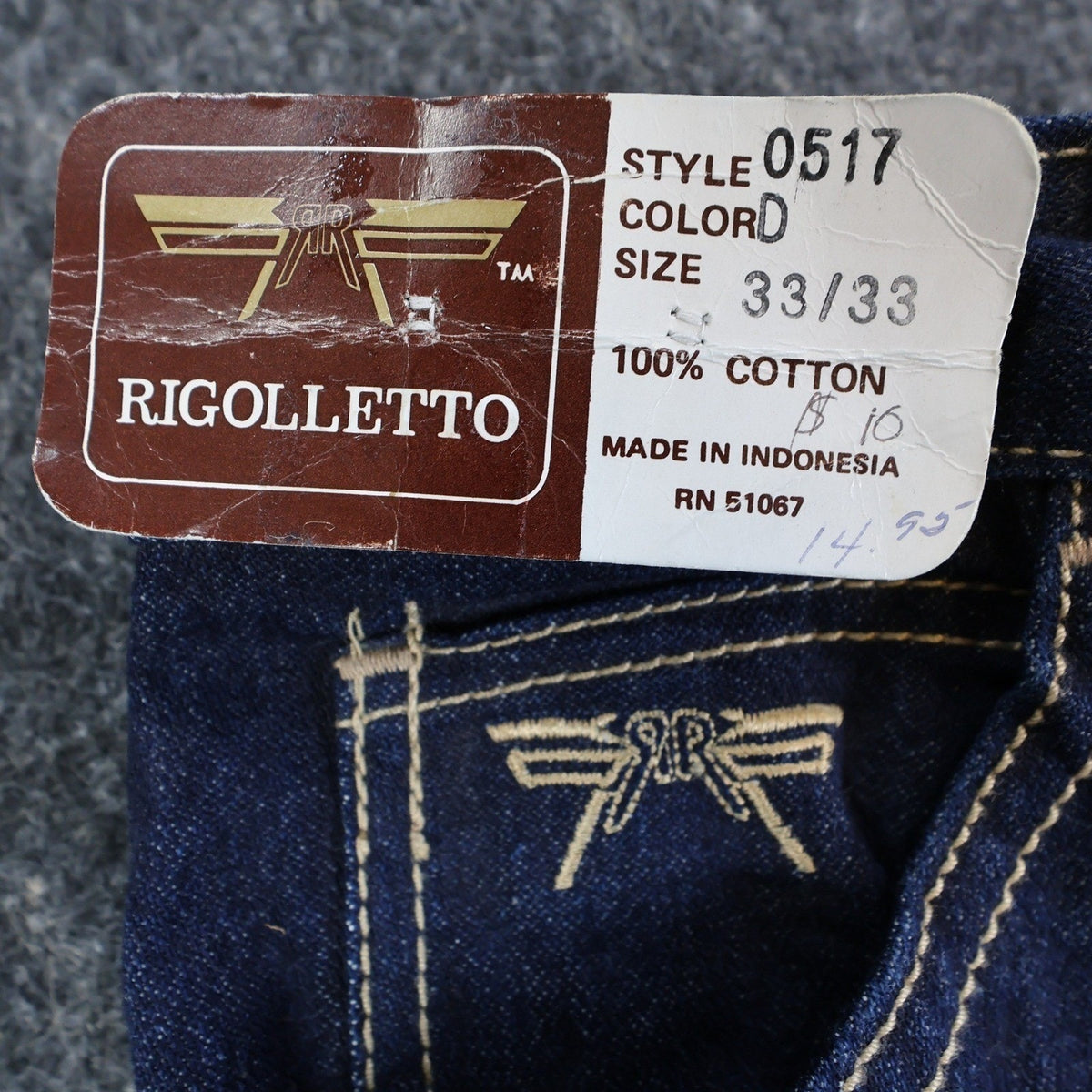 Rigolletto Vintage 70s Flare Jeans Mens 33x33 Blue Cotton Denim NOS NWT - take2supply