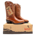 Vintage Laredo 28-2215 Brown Leather J Toe Western Boots Kids 2.5 NWT Deadstock