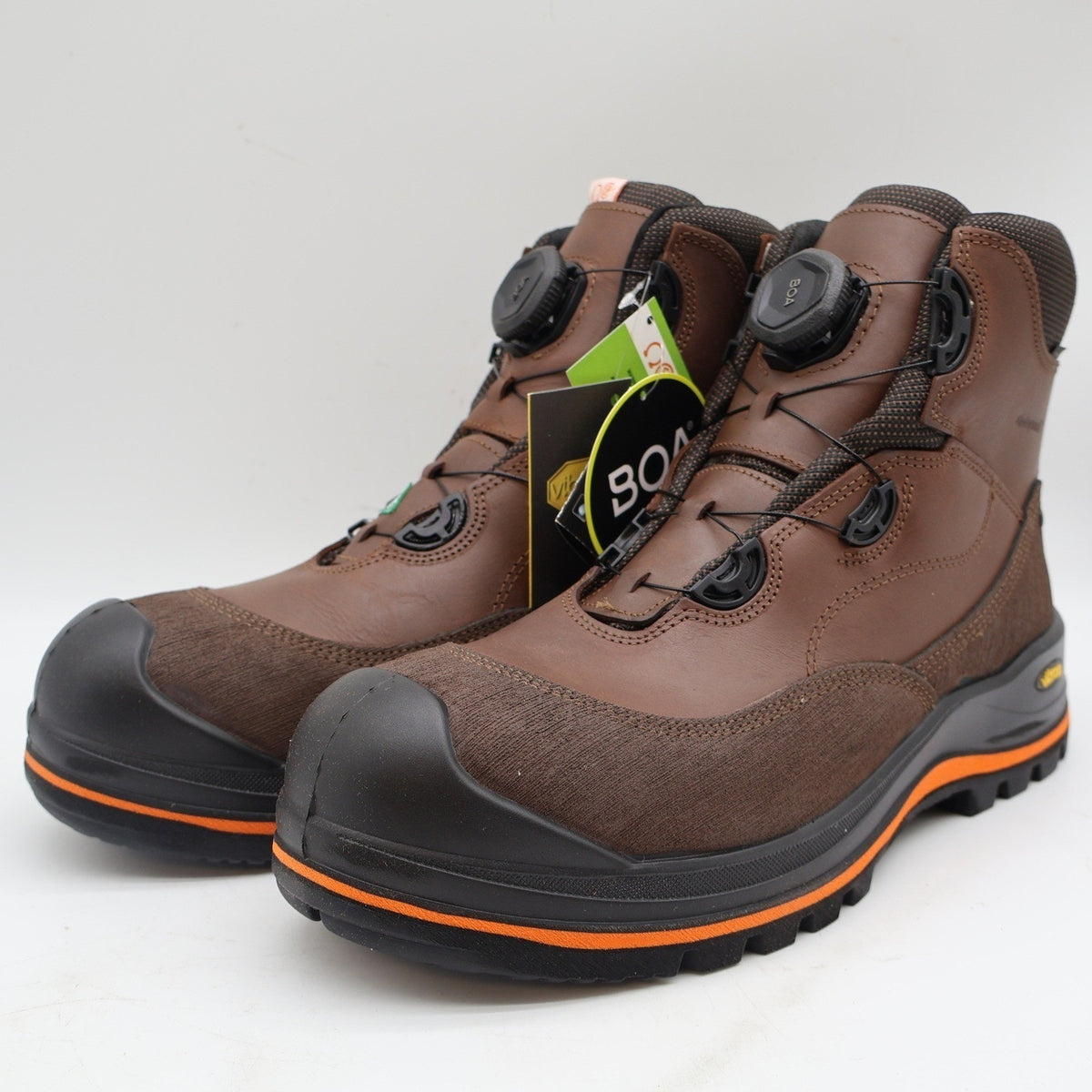 Grisport BOA Wolf Safety Boots Mens 12 Brown Waterproof Vibram Composite Toe 6in