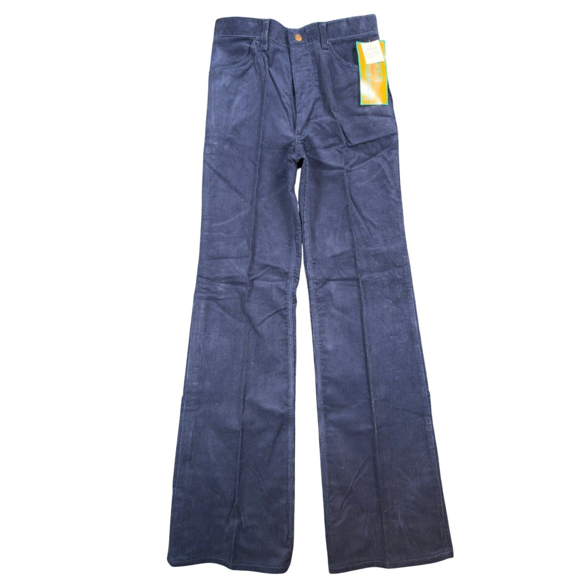 Maverick Vintage 70s Corduroy Pants Juniors 11 Navy Flare Bell Bottom NWT - take2supply