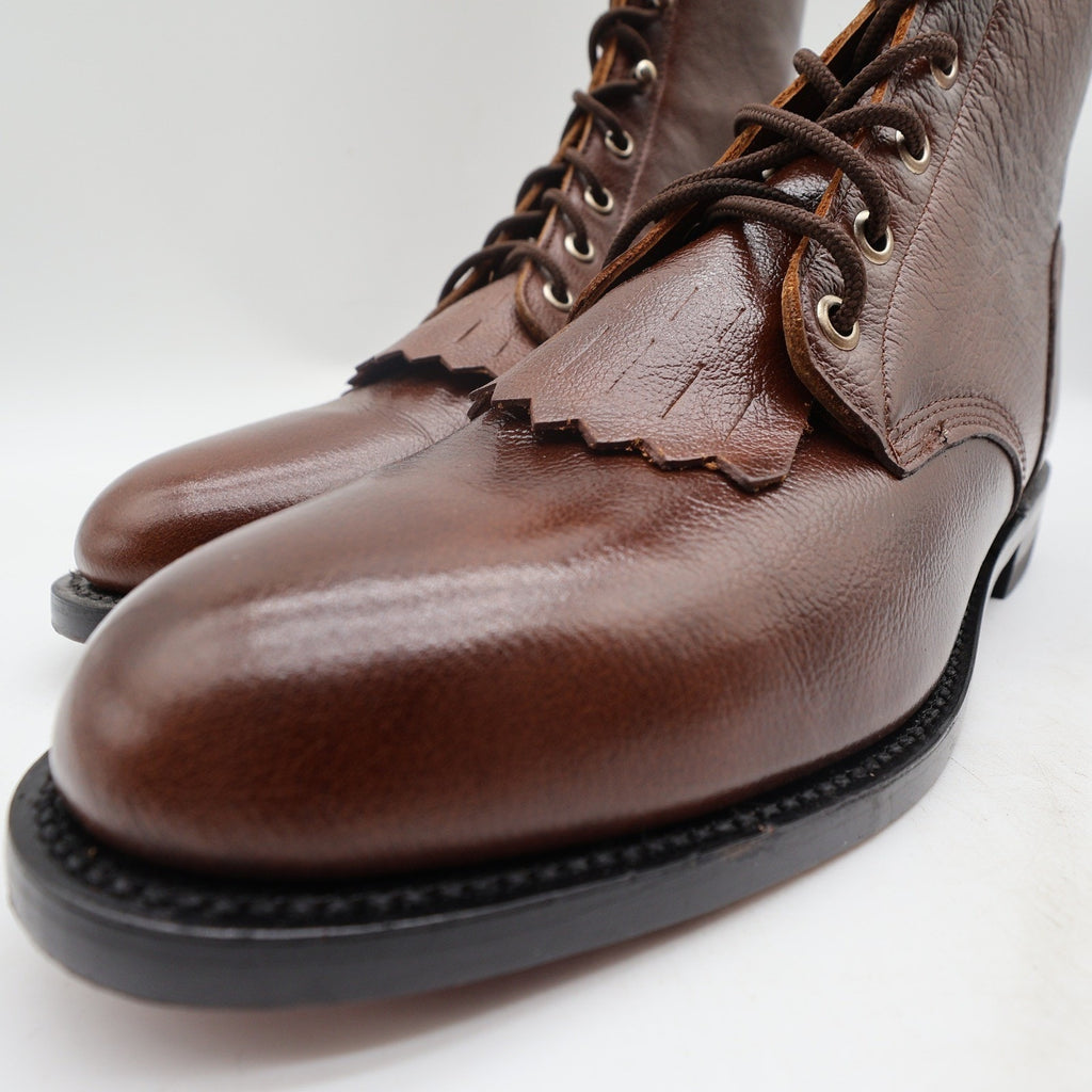 Justin Womens 8 B Vintage Tan Leather Lace Up Kiltie Packer Boots L0508 New
