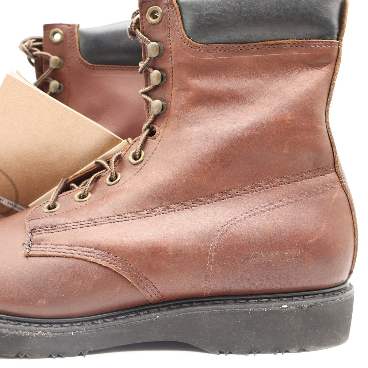 Carolina Work Boots Mens 13 D Vintage USA Leather Brown Lace Up Lug Sole 895