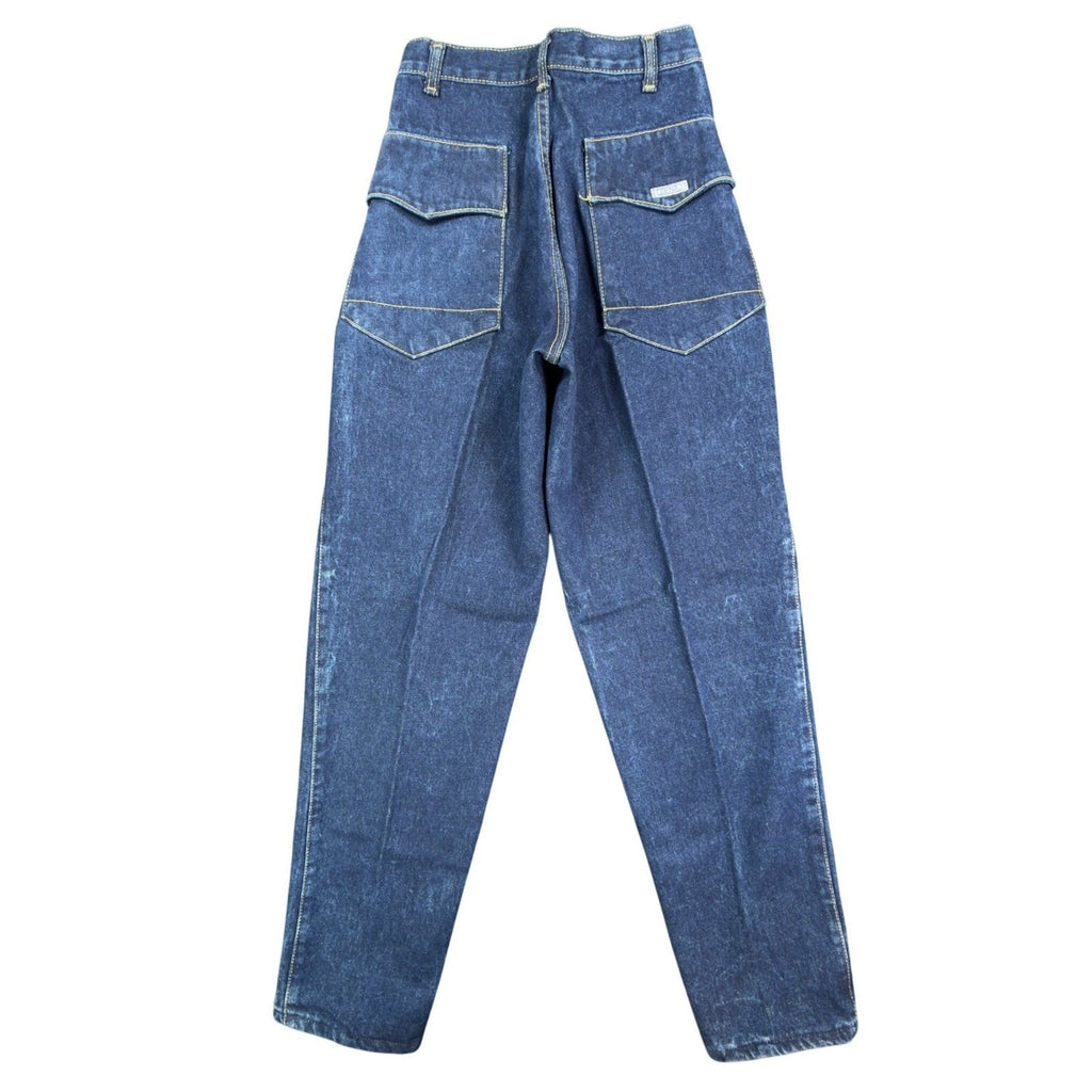 Zena Vintage 90s Jeans Womens 7 Blue Cotton Denim High Rise Tapered Leg NWT USA