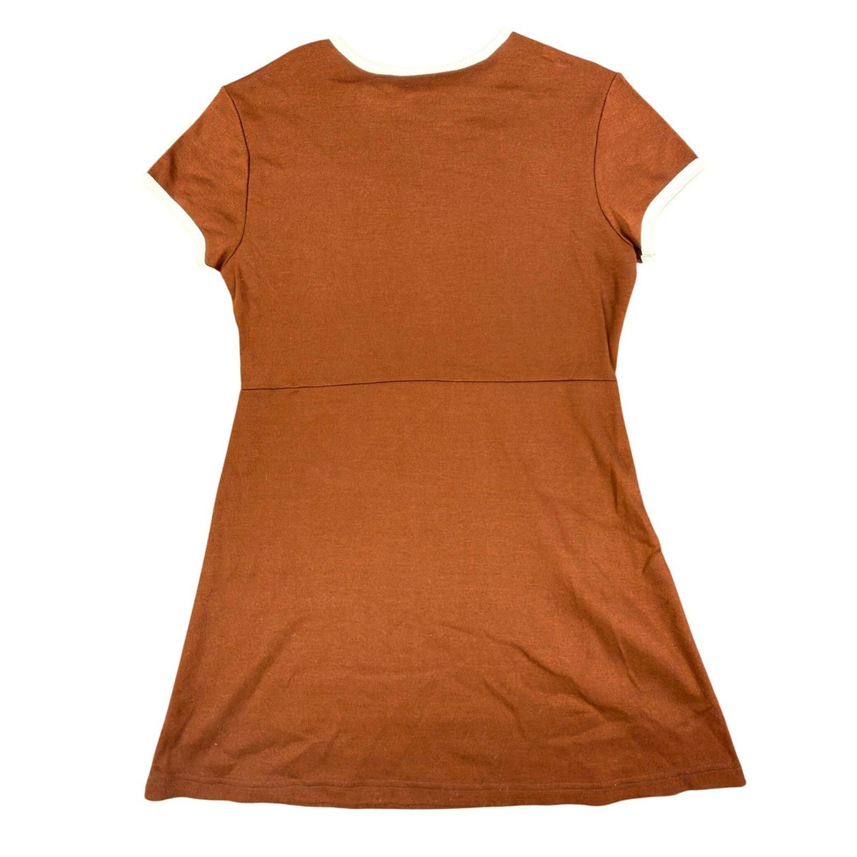 Angel Jones Vintage 70s Ringer Mini Dress Womens Large Brown Acrylic New - take2supply