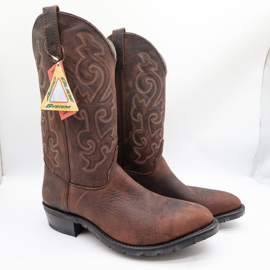 Double-H Aero-Glide 7 System Western Boots Mens 12 D Brown Leather NWT