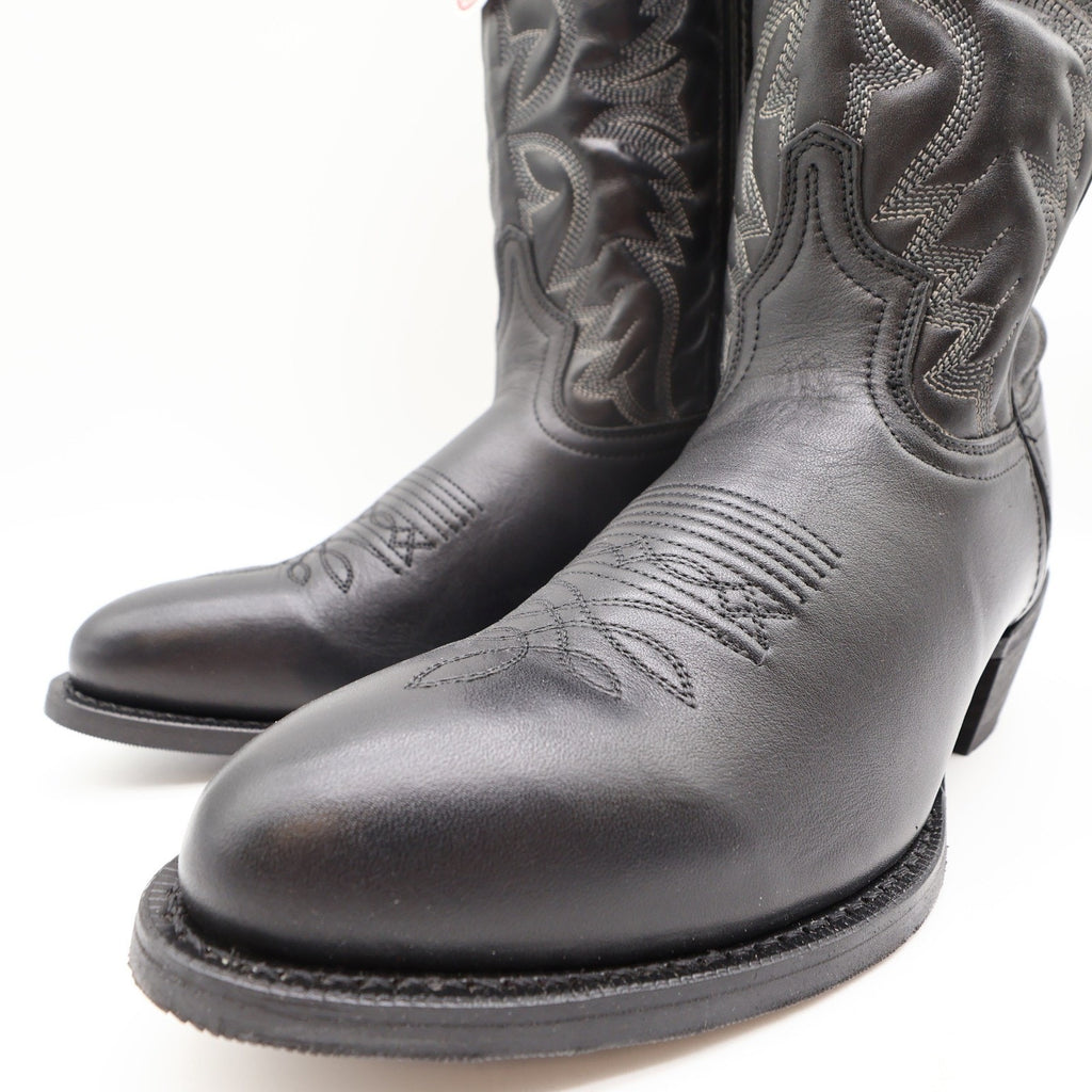 Laredo 68450 Black Tumbled R Toe Western Cowboy Boots Men's 8D NWT