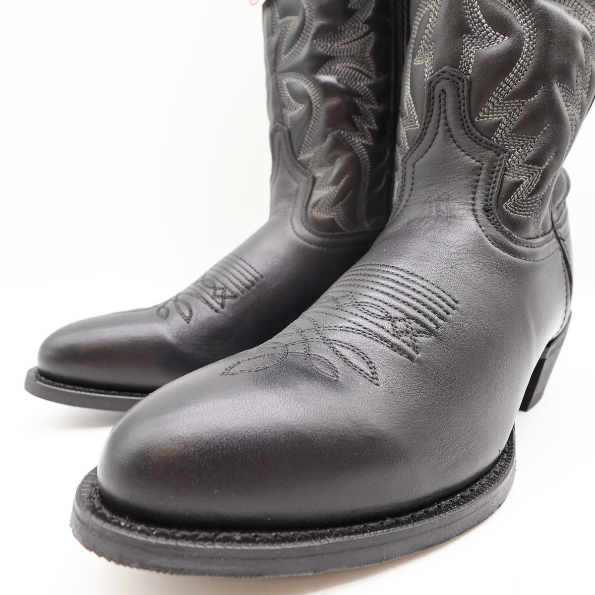 Laredo 68450 Black Tumbled R Toe Western Cowboy Boots Men's 8D NWT
