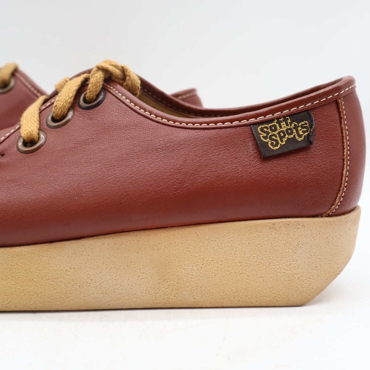 Vintage Soft Spots Cream Puffs Brown Leather Platform Moccasins Women's 5.5M USA Deadstock