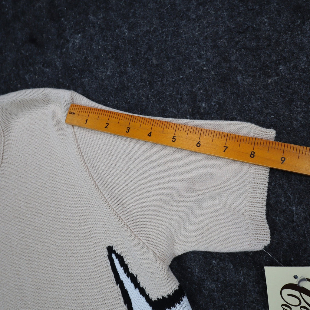 Company Collection Knit Top Womens Small Vintage 90s Tan Seashell Starfish USA