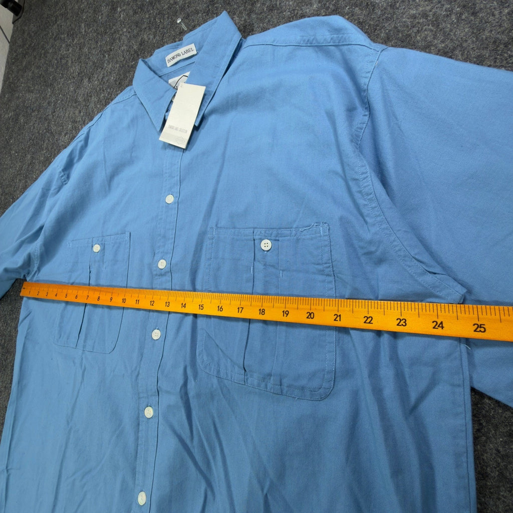 Levis Vintage 80s Diamond Label Shirt Mens L Blue Cotton Button Down NWT
