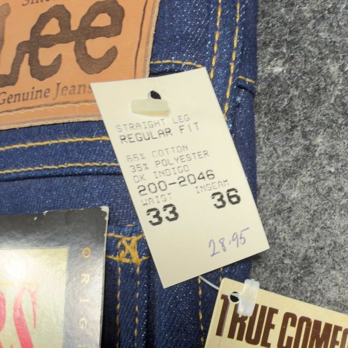 Lee Vintage 90s Riders Straight Leg Jeans Mens 33x36 Dark Indigo NWT Made in USA