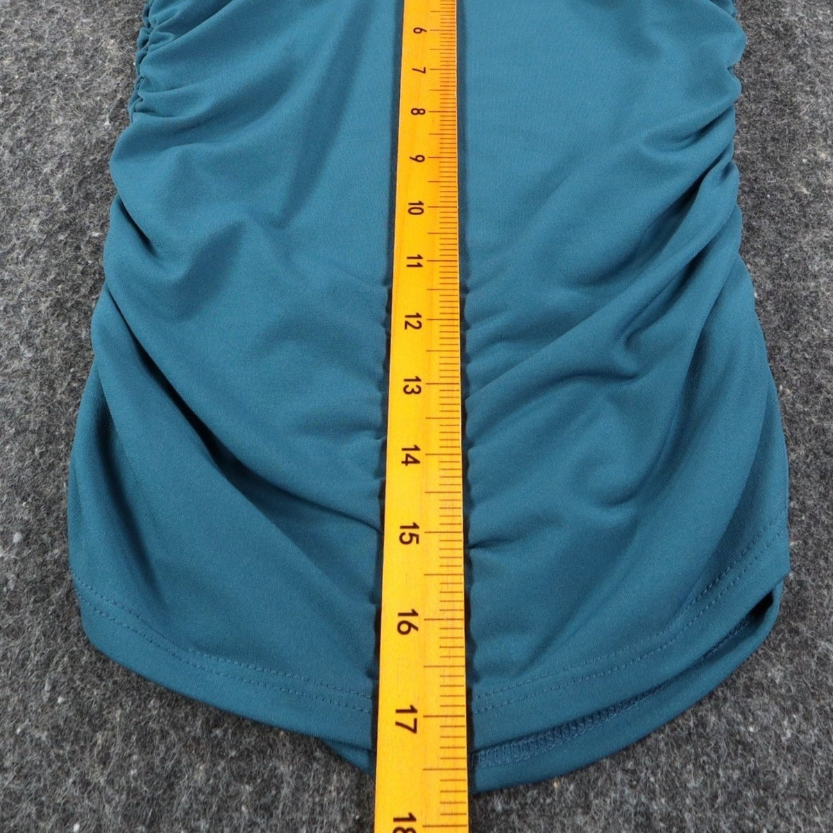 A. Byer Tank Top Womens Medium Y2K Teal Blue Ruched Beaded Stretch C799