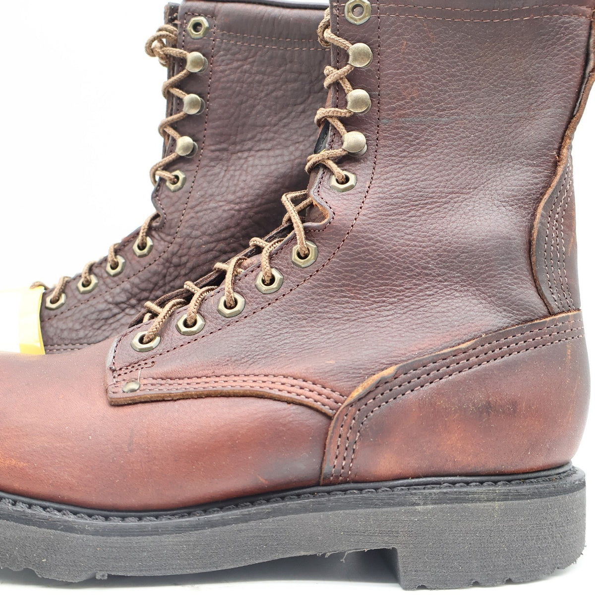 Carolina 8006 Work Boots Mens 9.5 D Brown Briar Pitstop Leather Steel Toe USA